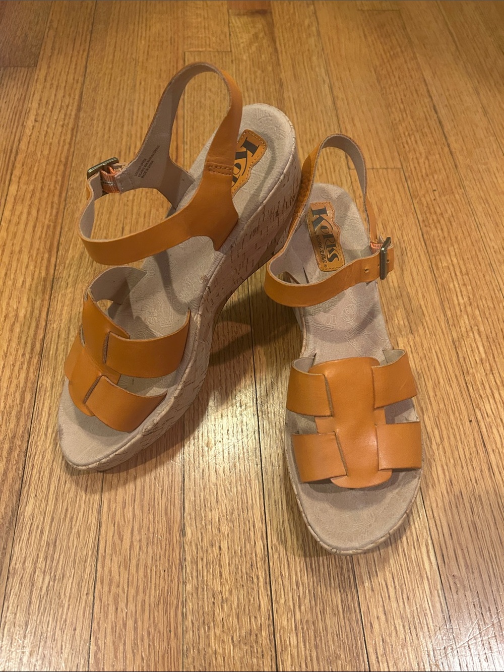 Kork-Ease Women’s Tan Leather Wedge Sandals